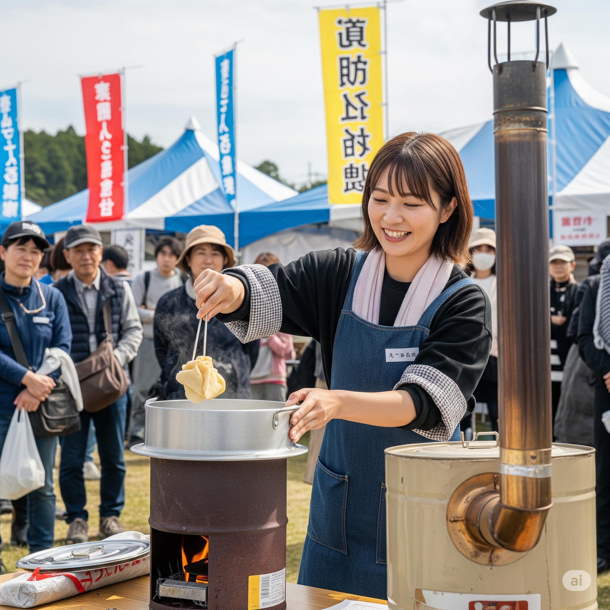 防災イベントでの炊き出し実演の様子